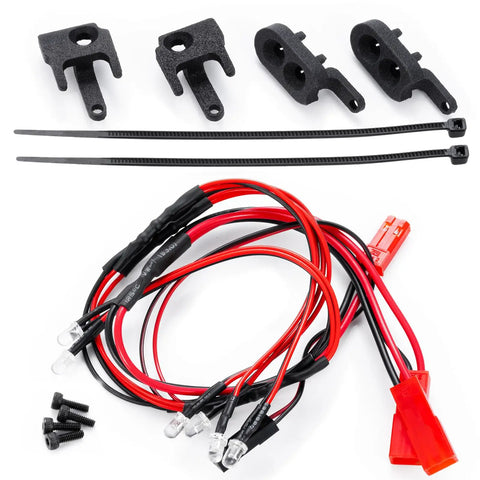 LED Lights Kit For RC Crawler Redcat Ascent 18 One Eighteen Scale With Front Spotlight And Taillights, wires and housing
