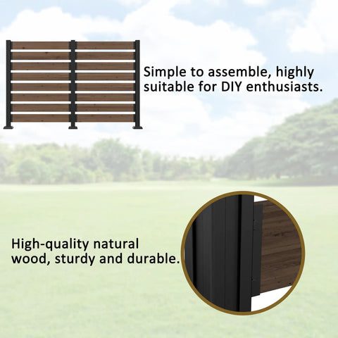 49 Inch High By 78 Inch Wide Outdoor Privacy Screen Fence Made From Real Wood No Dig Privacy Fence Panel With Aluminum Post