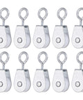 Mini Iron Pulley Wheel Set 0.43 Inch Inner Diameter 2.32 Inch Length 10 Pack Single Sheave Lifting Pulley for Wire Rope