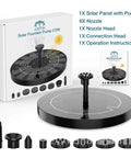 Two And A Half Watt Solar Fountain Pump With Six Nozzles Six To Seven Inch Solar Powered Water Fountain for bird baths.