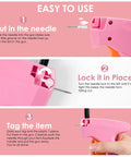 Pink handheld stitch gun demonstration for Handheld Stitch Gun For Quick Clothing Fixes With Invisible 5mm Needle.