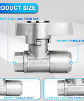Swess DN10 Ball Valve Pressure Washer, 3/8" Stainless Steel Quick Connect Shut Off Valve for Power Washers Hose (5000 PSI), side view