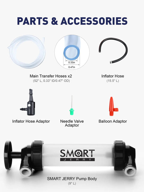 Parts and accessories for Cordless Gas Siphon Pump With Clear View Fuel Transfer 5 Second Tool Free Setup Upgraded Quick Connect Shark Bite