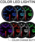 Tinted 7 Color Transmission Temperature Gauge Kit 260F for Rigs and SUVs, 2-1/16 Inch 52mm dial with LED color options