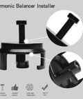 Close-up of crank pulley puller and harmonic balancer kit for GM LS LT V8 engines, DIY ready all in one tool set with 25264 puller.