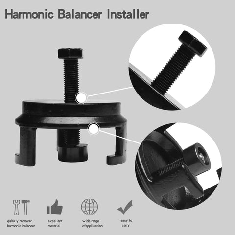Close-up of crank pulley puller and harmonic balancer kit for GM LS LT V8 engines, DIY ready all in one tool set with 25264 puller.