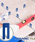 200 Pcs Horseshoe Tile Spacers U Shaped One Sixteenth Inch For Tile Leveling System Blue Levelers in use for floor installation