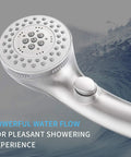 High Pressure 6 Setting Handheld Shower Head With On Off Switch And Spa Spray Mode Anti Clog Rub Clean Jets Brushed Nickel