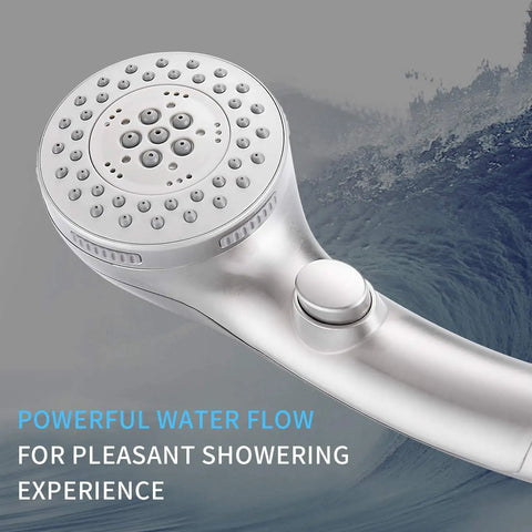 High Pressure 6 Setting Handheld Shower Head With On Off Switch And Spa Spray Mode Anti Clog Rub Clean Jets Brushed Nickel