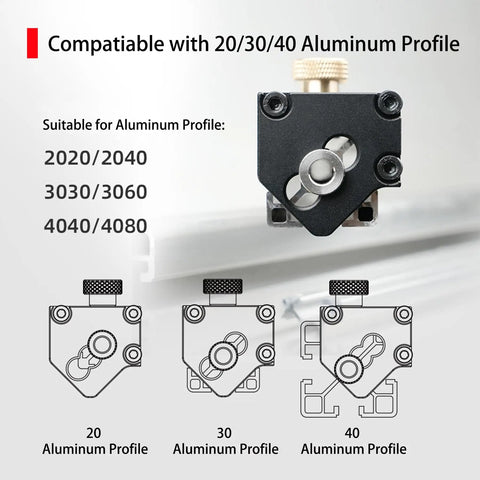 Dead Nuts Accurate Aluminum Profile Tapping Aid Tool With Heavy Duty Tap Guide Jig mounted on 20/30/40 series aluminum profile.