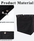 Heavy Duty Table Saw Dust Collector Bag With Twelve Snap Locks, sturdy black cotton bag with snap lock details for easy attachment.