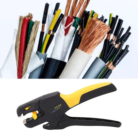 Automatic Wire Stripper With Rock Hard Abs Handle Strips Awg 7 To 26 Conductor Cable Smooth Quick Release Jaw, close-up of tool.