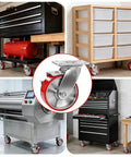 Kick Some Serious Weight Around The Shop With This Set Of Four Heavy Duty Swivel Plate Caster Wheels equipped under tool boxes and carts.