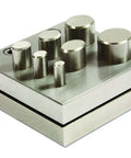 Oval Disc Cutter Set With Seven Punches And Die For Soft Metal Up To 14 Gauge, steel block, oval punches, jewelry making tool
