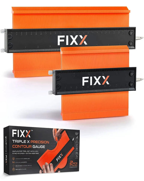 Extra Wide Contour Gauge Set With Triple Locking System For Accurate Copying, 10 Ft And 5 Ft Measuring Lengths In ABS And Aluminum Alloy