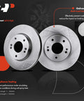 Beef Up Braking With 11.02 Inch Front Vented Disc Brake Rotors And Ceramic Pads Kit For Hyundai Elantra and Kia Forte, front left and right view.