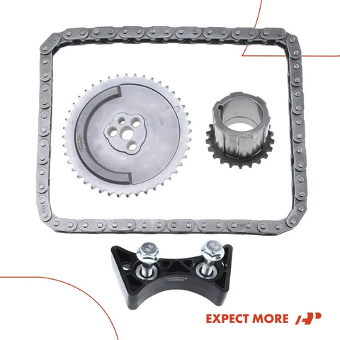 Beefed-Up Engine Timing Chain Kit With Damper And Sprocket For OHV V8 4.8L 5.3L 6.0L Fits Chevy GMC SUVs Trucks including sprocket and damper