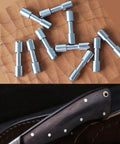 12 Sets Stainless Steel And Brass Bracket Bolt Fasteners Tactical Lock Rivets For Knife DIY Handle Assembly EDC Knife Screws