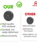 Comparison of high-quality PVC soleplate wheel with silicone wheel; ideal for 4 Pairs Soleplate Wheels Replacement For V6 V7 V8 V10 V11 V15.