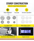 Rock Solid Mini Metal Lathe Machine 8.7 X 29.5 Inch Precision Engineering Tool showing metal gears, aluminum handwheel, and digital screen.