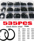 535 Piece C Clip Snap Ring Kit M8 To M24 Internal External Retaining Rings In Carbon Steel Washer Set in box with sizes