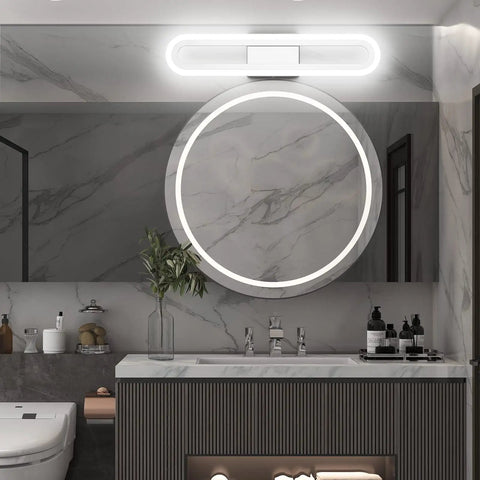 LED Bathroom Vanity Light Fixture In Chrome Stainless Steel With Acrylic Shades 23.62 Inch Modern Wall Mount Bath Lighting