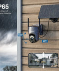 2 Pack Wireless Outdoor Security Cameras 2K 360 Degree PTZ Solar Powered With Spotlight And Siren Color Night Vision AI Motion