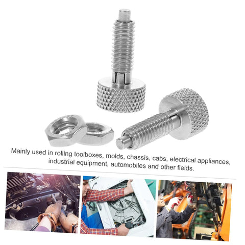 Rock Solid Stainless Steel Retractable Locking Plungers With Knurled Grips for precision assembly in toolbox upgrades.