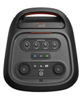 Top control panel view of Stage 320 Portable Party Speaker With Telescopic Handle And Wide Wheels For Dope Portable Vibes Pro Sound