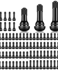 Tubeless Tire Valve Stems Set Of 100 Pieces TR412 TR413 TR414 Rubber Black Snap In Valves For 0.453 Inch Rim Holes