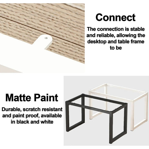 Rock Solid White Metal Table Legs Heavy Duty Industrial Rustic DIY Bench Supports Cold Rolled Steel Square Frame showing matte paint options.