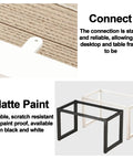Heavy Duty Industrial Cast Iron Table Legs With Welded Support Bar, Matte black and white painted table frames, stable connection.