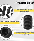 10 Pack M10x10mm Hex Socket Grub Screws 304 Stainless Steel Set Screws showing smooth surface and hexagon socket head details.