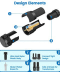Design elements of Low Voltage Wire Connectors for Outdoor Landscape Lighting 12 to 18 Gauge Waterproof Quick Lock Connectors