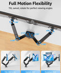 Dual Monitor Desk Arm Mount For 22 To 32 Inch Screens Height Adjustable Vesa 75x75 Or 100x100 Compatible shown in motion