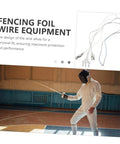 Women's Foil Fencing Body Cord And Mask Connector Cable with durable fencing wire clip for epee gear, featuring stainless steel components