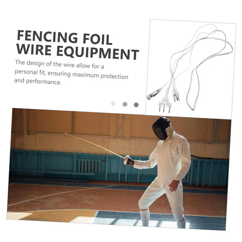 Women's Foil Fencing Body Cord And Mask Connector Cable with durable fencing wire clip for epee gear, featuring stainless steel components