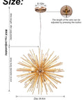 Gold Sputnik Chandelier Pendant Light 12 Light Fixture For Kitchen Island Dining Room Farmhouse Entryway Ceiling Modern