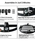 Assembly instructions for 18 Inch Round Plant Caddy with Wheels Heavy Duty Metal Plant Dolly showing parts and step-by-step guide