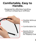 Go To Heavy Duty Non Collapsible Premium Silicone Vacuum Hose With Quarter Inch Inner Diameter being bent by hand