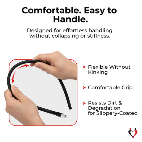 Go To Heavy Duty Non Collapsible Premium Silicone Vacuum Hose With Quarter Inch Inner Diameter being bent by hand