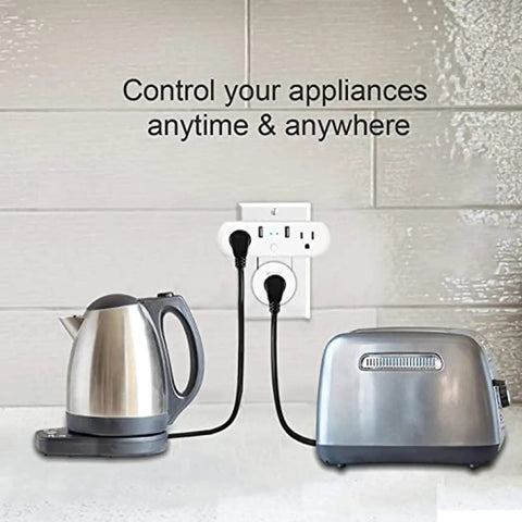 Ditch That Clunky Power Strip With This Absolute Game Changer Smart Outlet Featuring Four Plugs And Three Usb Ports For Frictionless App Control Of Lamps Fans And Electronics by controlling a kettle and toaster.
