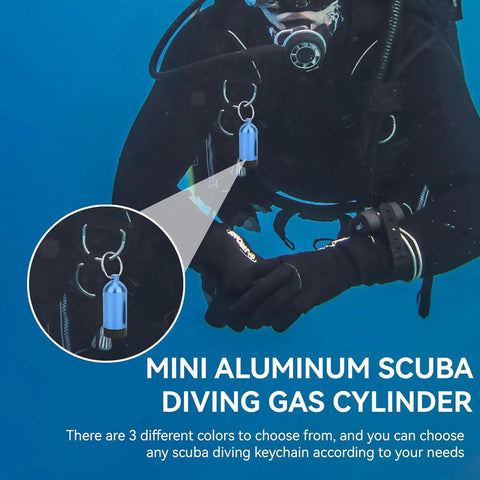 Diver holding aluminum alloy scuba diving cylinder with 12 seal rings kit for small scuba tanks valve seals portable accessory