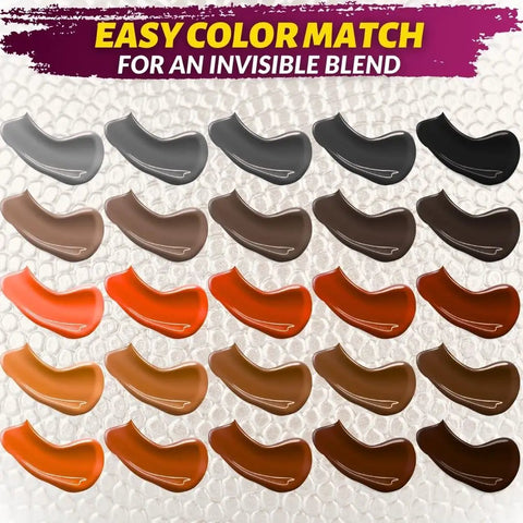 Color samples for Leather And Vinyl Repair Kit For Tears Holes Scratches And Peeling On Leather And Vinyl Furniture Car Seats