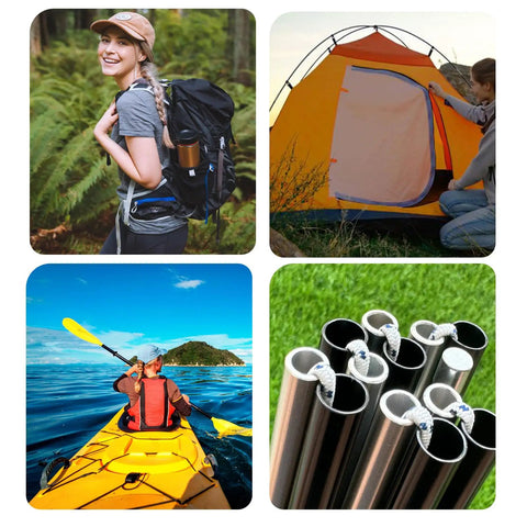 One Eighth Inch Sixty Feet Tent Pole Shock Cord Replacement Kit with lead wire and washers in outdoor settings