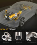 Heavy Duty Transmission Slip Yoke U Joint Kit 2 3 6081X 5 153X Fits 700R4 4L60E 4L60 Turbo Hydromatic Turbo 350 Powerglide Saginaw Muncie Borg Warner T Four Five Ten Jeep Cherokee 4WD, metal parts detail