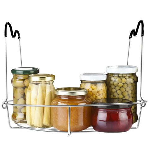 12 Inch Stainless Steel Canning Rack With Contour Handles For Pressure Canner Pot Holds 7 Pint Or 6 Quart Jars, Rustproof Durable
