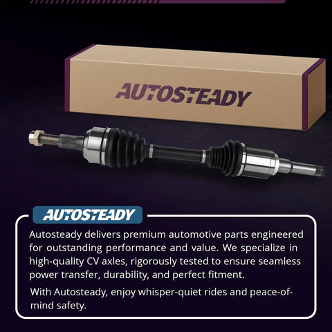 Heavy Duty Front Cv Axle Pair Set For 2.4L Chevy Equinox 2010 Through 2017 Driver Passenger Side with box displayed.