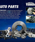 Vormornix auto parts including brake discs, shock absorbers, and CV axles, showcasing high-quality OEM replacement components.