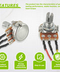 100K Ohm Linear Taper Rotary Potentiometer WH148 with XH 2.54mm 3 Pin Connector Wire Cable and Knob Cap, pack of 5